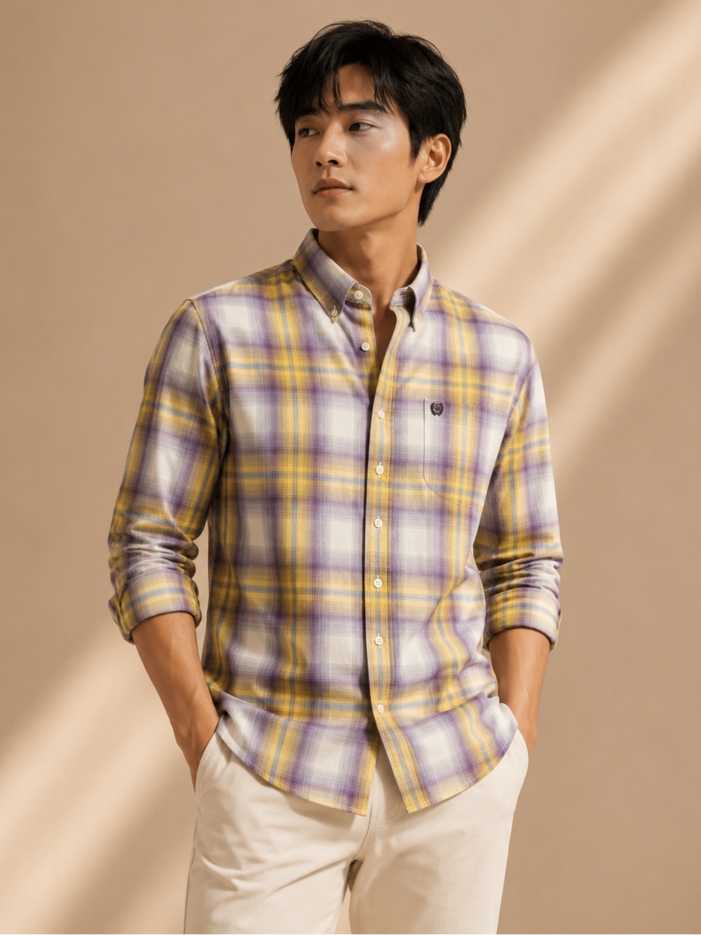 Cinch Purple Plaid Western Button Down Shirt | Men's Medium